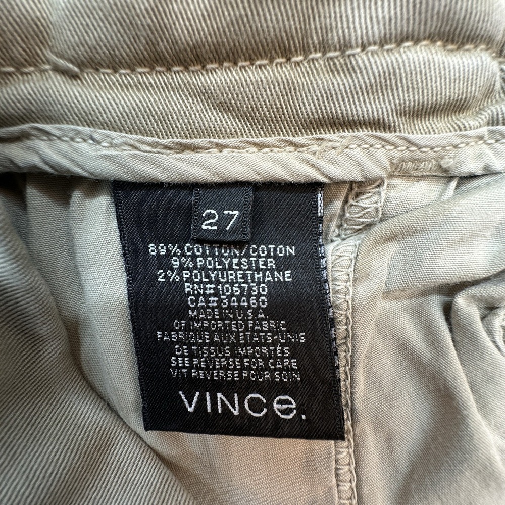 VINCE Casual Trouser Pant Khaki Chinos USA Made Womens Sz 6 - Picture 5 of 10